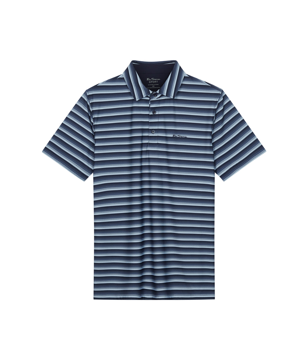 Polos Ben Sherman Multi Stripe Tech Jersey Sports Fit Bleu Marine | KMK-43684425